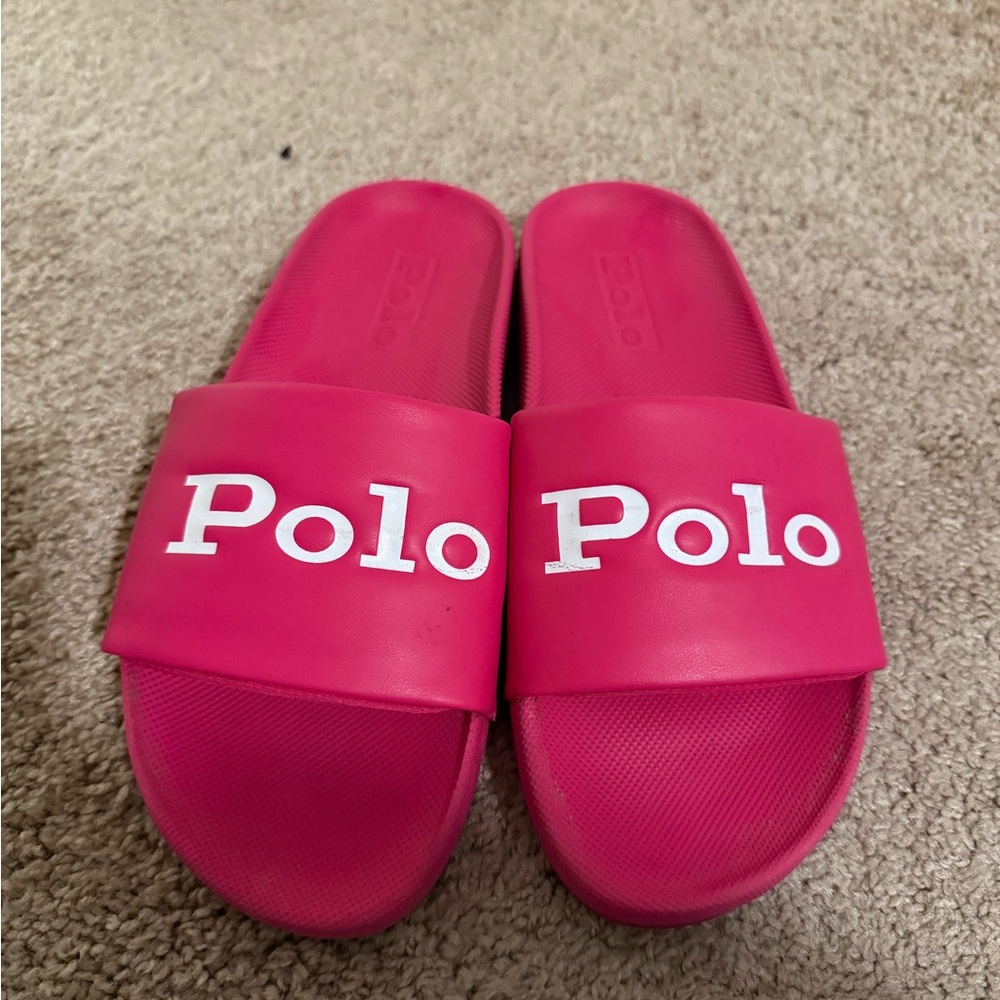 Polo by Ralph Lauren Bright Pink Slides